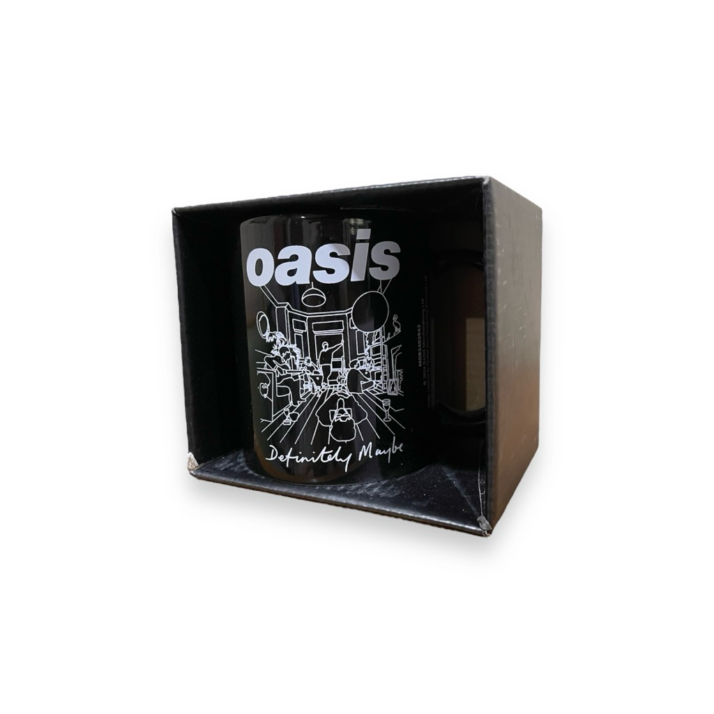 แก้ววงดนตรีมือหนึ่ง ลิขสิทธิ์แท้ แก้วกาแฟ OASIS DEFINITELY MAYBE BLACK COFFEE MUG (2025) มือ1