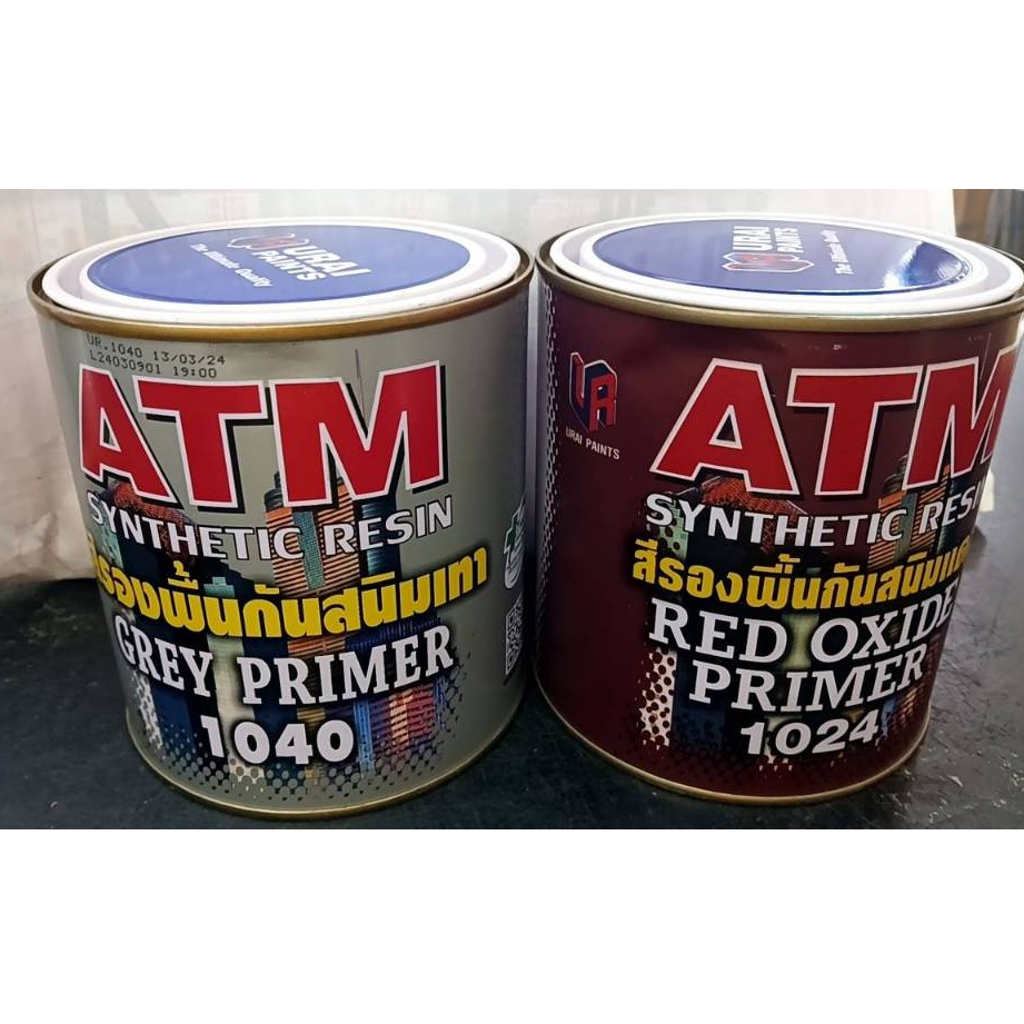 ATM สีรองพื้นกันสนิมเทา เอทีเอ็ม เบอร์ 1040 สีรองพื้นกันสนิมแดง เบอร์ 1024 SYNTHETIC RESIN 0.875 ลิต