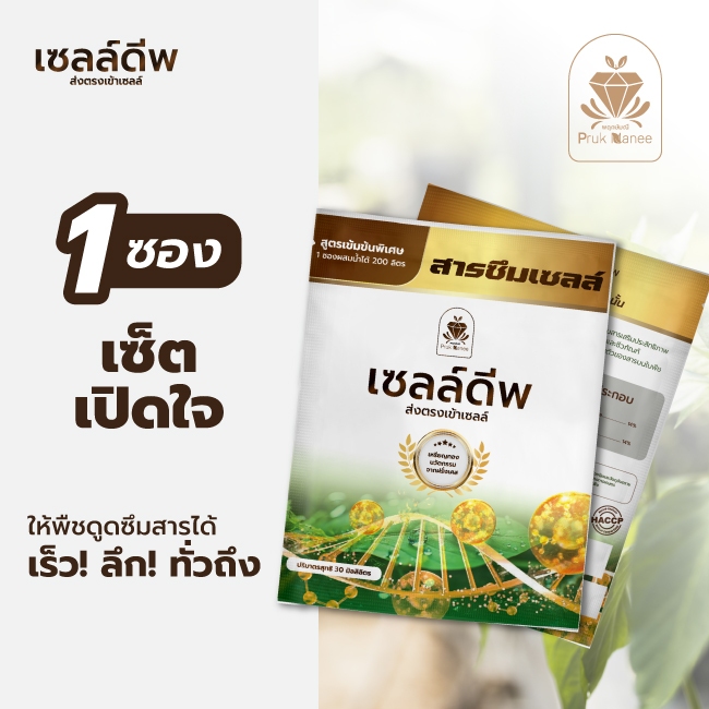 พฤกษ์มณี เซลล์ดีพ ขนาด 30CC สารซึมเซลล์ ช่วยเพิ่มการดูดซึมพืช ใช้ร่วมกับ ปุ๋ย สารกำจัดแมลง