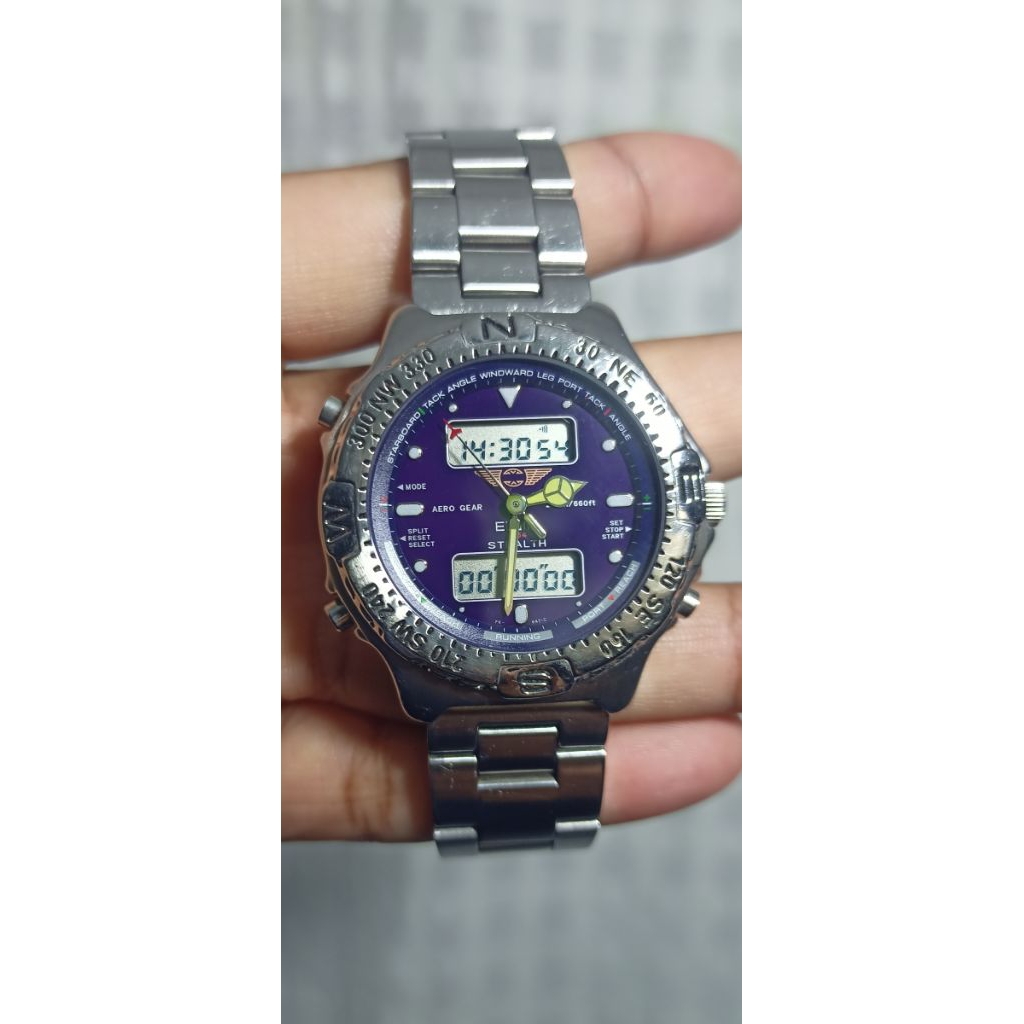 ELGIN​ usa​ 2ระบบ​ มือ2  หน้าปัดสีน้ำเงินสวยๆ ใช้งานปกติพร้อมใช้สุดๆสายยาว