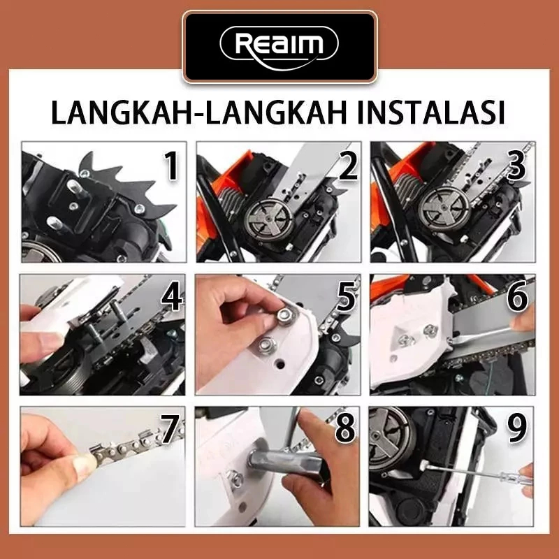 REAIM เลื่อยยนต์ เลื่อยโซ่ยนต์  รุ่น 5800 เลื่อยโซ่ยนต์ 2จังหวะ 20นิ้ว เลื่อยตัดไม้  Gasoline saw - รูปที่ 3