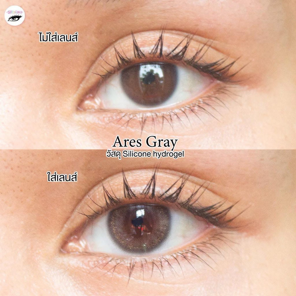 GLITZLENS ARES GRAY คอนแทคเลนส์รายเดือน เลนส์นิ่ม ใส่สบาย ไม่โป๊ะ - รูปที่ 7