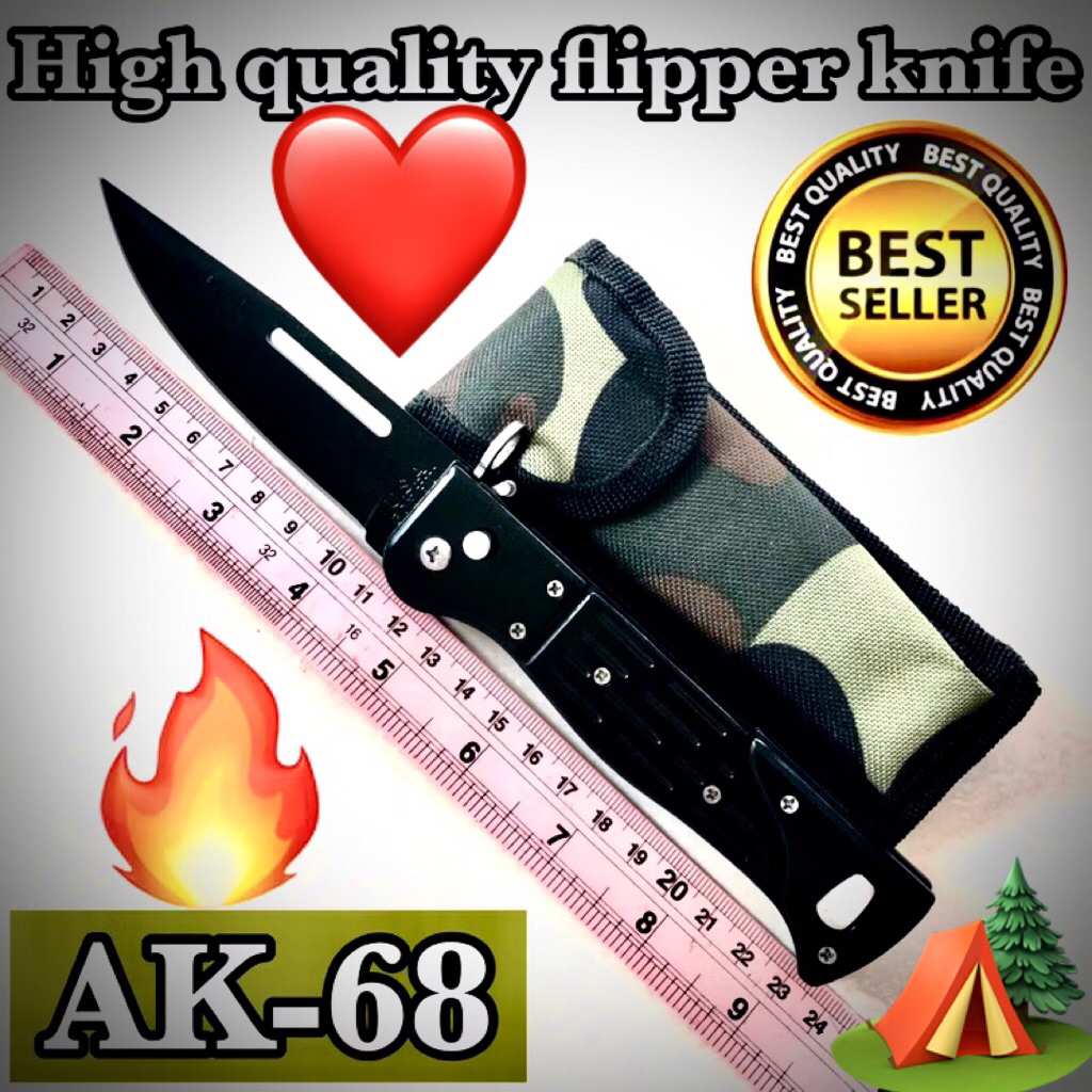 High quality flipper knife AK-68 for collection and camping 🏕️