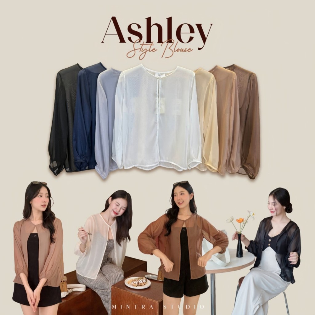 Ashley Style Blouse - เสื้อคลุมแขนยาว เสื้อคลุมซีทรู เสื้อคลุมสไตล์เบลาส์ MT.STDO