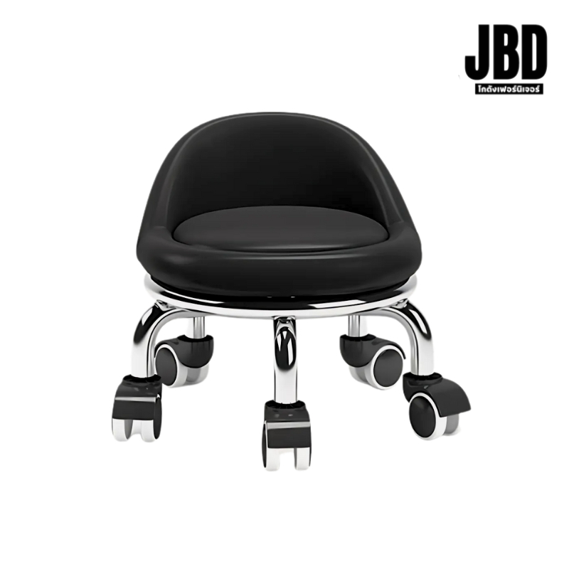 JBD INTER เก้าอี้ช่าง เก้าอี้ร้านเสริมสวย มีล้อลาก ฐานสแตนเลสแข็งแรง รหัส: JBD2073 (พร้อมส่งในไทย)