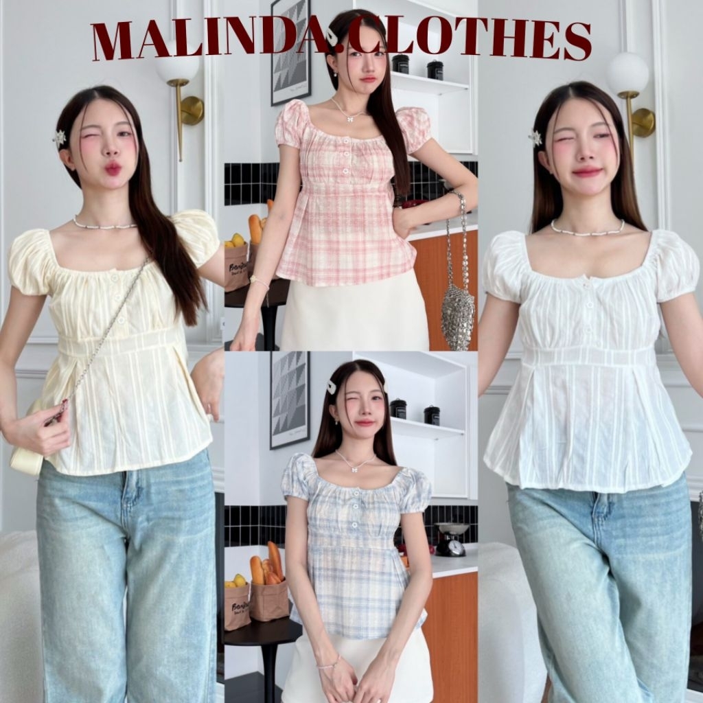 MALINDA​ เสื้อแขนดอลลี่ อก30-36​นิ้ว ผ้าสแตมป์​ลายดอกน่ารัก สายผูกหลังเข้ารูปทรงสวย (มีส่ง​ด่วน​)​ 🐈‍⬛⸝⋆ พร้อมส่ง
