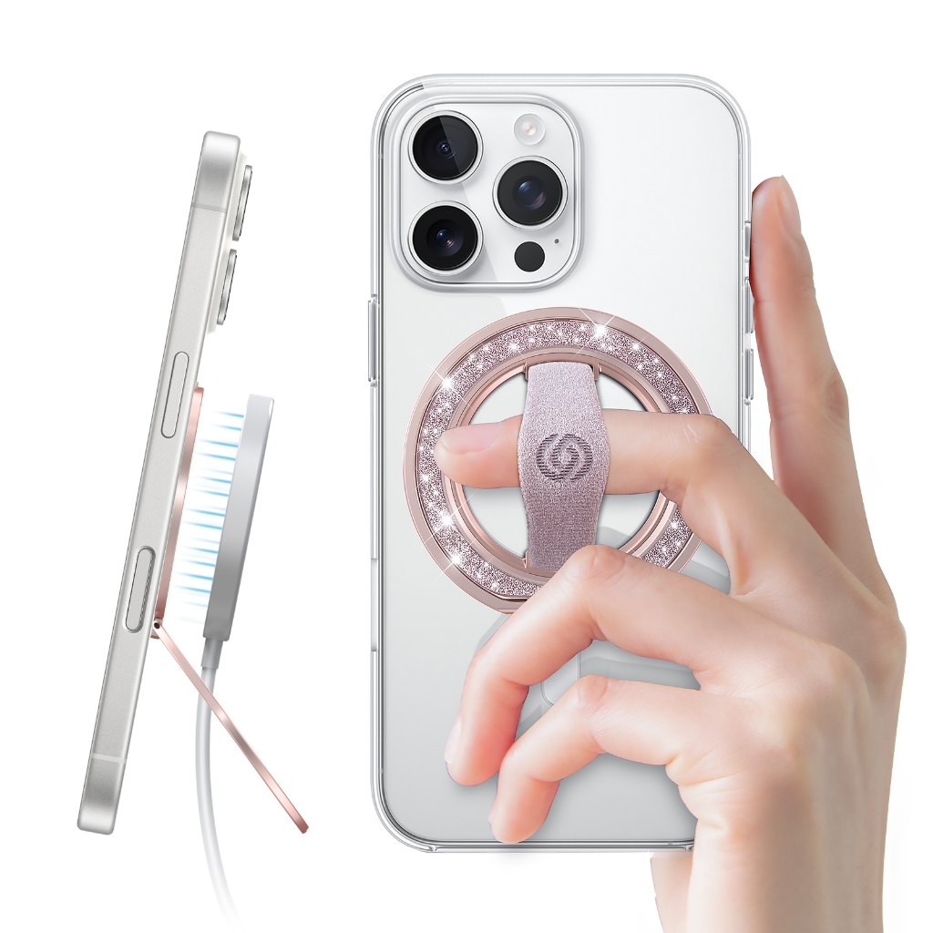 ที่วางโทรศัพท์มือถือ ที่ยึดมือถือ แบบแม่เหล็ก หมุนได้ 360° ชาร์จไร้สายได้ รองขาตั้งสำหรับโทรศัพท์ทุกรุ่น ปรับมุมได้