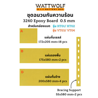 WattWolf  แผ่นฉนวน กั้นระหว่างเซลล์แบตเตอรี่ แผ่น Epoxy 3204…