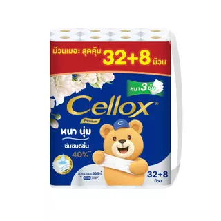 เซลล็อกซ์ พิวริฟาย พรีเมี่ยม 3 ชั้น 32+8 ม้วน Cellox 3-Ply Regular 32+8'r ทิชชู่ม้วน