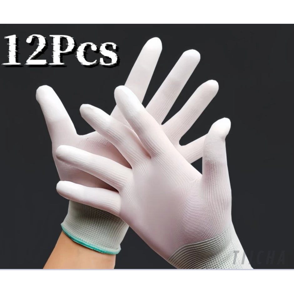 🧤✨ ถุงมือไนลอนเคลือบ PU > 12 คู่ เต็มฝ่ามือ – งานเนี๊ยบ จับถนัด ป้องกันดี