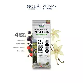NOLÁ Superfoods แบรนด์ โนล่า โปรตีนพืช รสวนิลา 1 กล่อง (7 ซอง) Whey Protein + ซุปเปอร์ฟู้ดส์ Vanilla