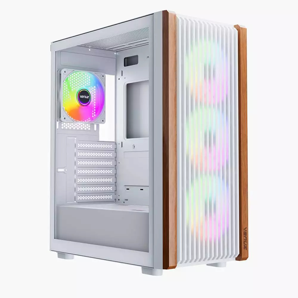 ส่งทันที เคส E-ATX สีขาว ดำ ใหญ่ เย็น ไม้แท้แต่งลาย รับการ์ดจอ3พัดลม ชุดน้ำ3ตอน Media Z Venuz 4736 ราคา ถูกที่สุด ดีลบีเคเค แกลเลอรีภาพที่ 2
