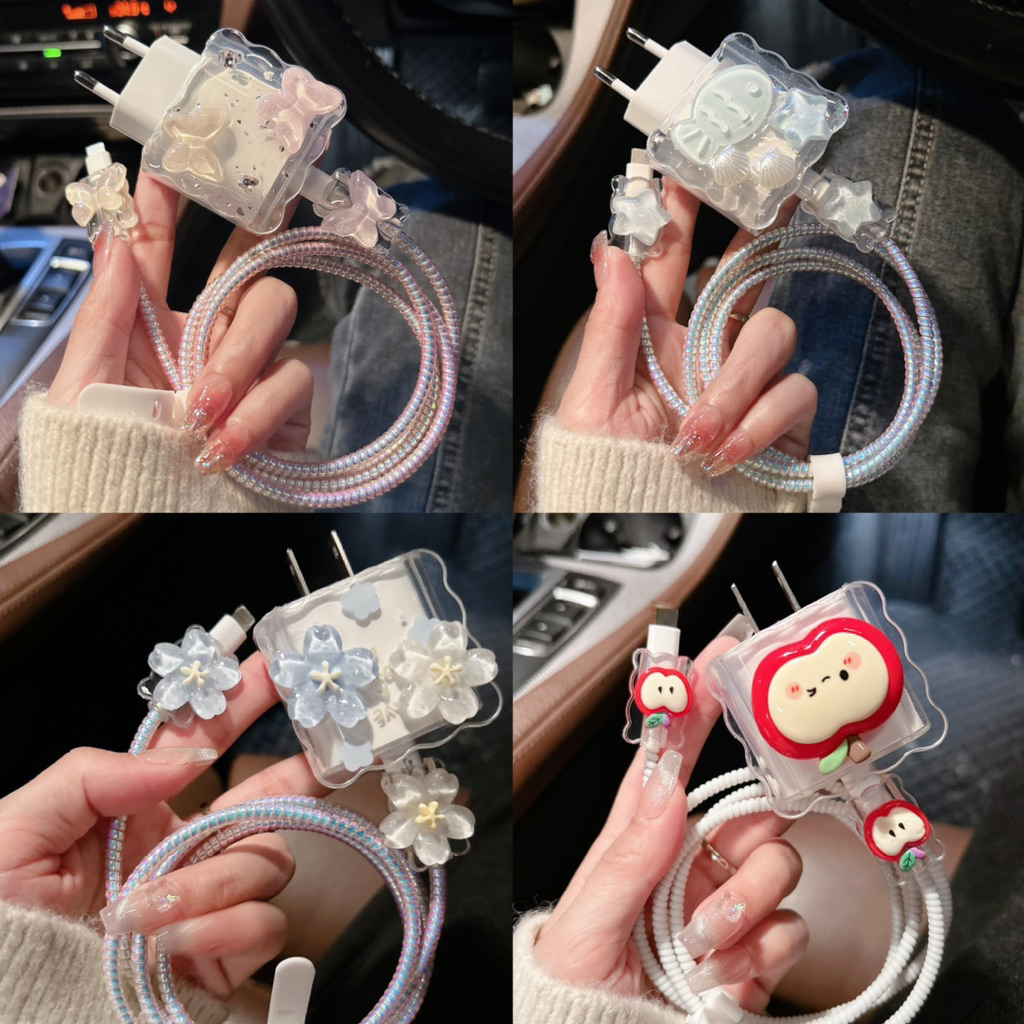 🔥พร้อมส่ง ชุดพันสายลายการ์ตูน น่ารัก มี100ลาย ให้เลือก สำหรับ iphone 35W 20W 18W