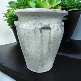 Flowerpot กระถางดินเผาปากบานเล็ก วินเทจสไตล์ มีหู 4 หู ขนาด …