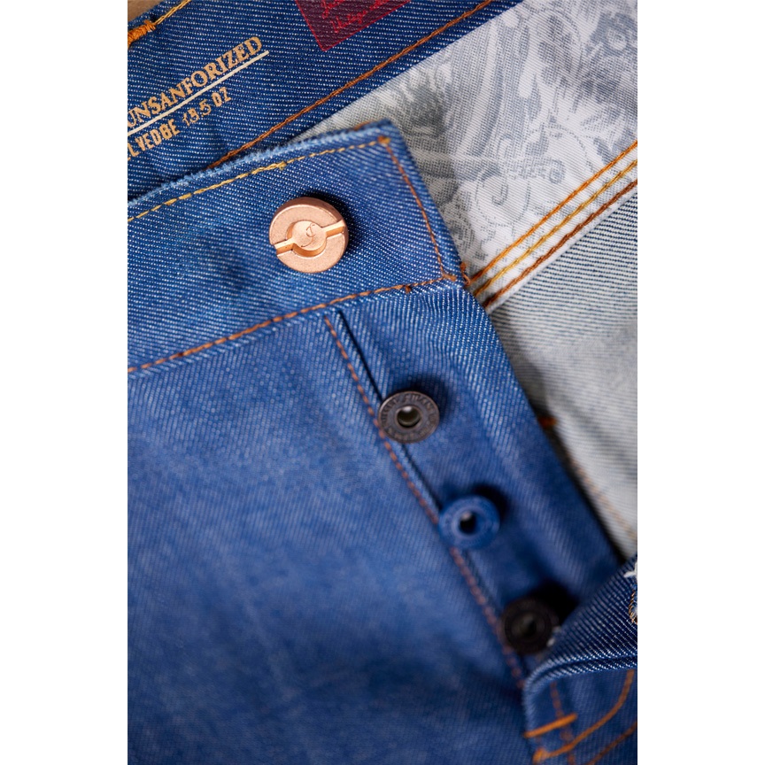 กางเกงยีนส์ผ้าดิบริมแดงผู้ชาย Jack Russel Meiterwerk J-RIM4 Slim Fit Metallic/Royal Blue & Red Selvedge Unsanforized