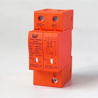 SPD ป้องกันฟ้าผ่า ไฟกระชากโซล่าเซลล์2P Dc 1000Vเสิร์จกันฟ้าผ่า สำหรับโซล่าเซลล์ สินค้าพร้อมส่ง surge protective device