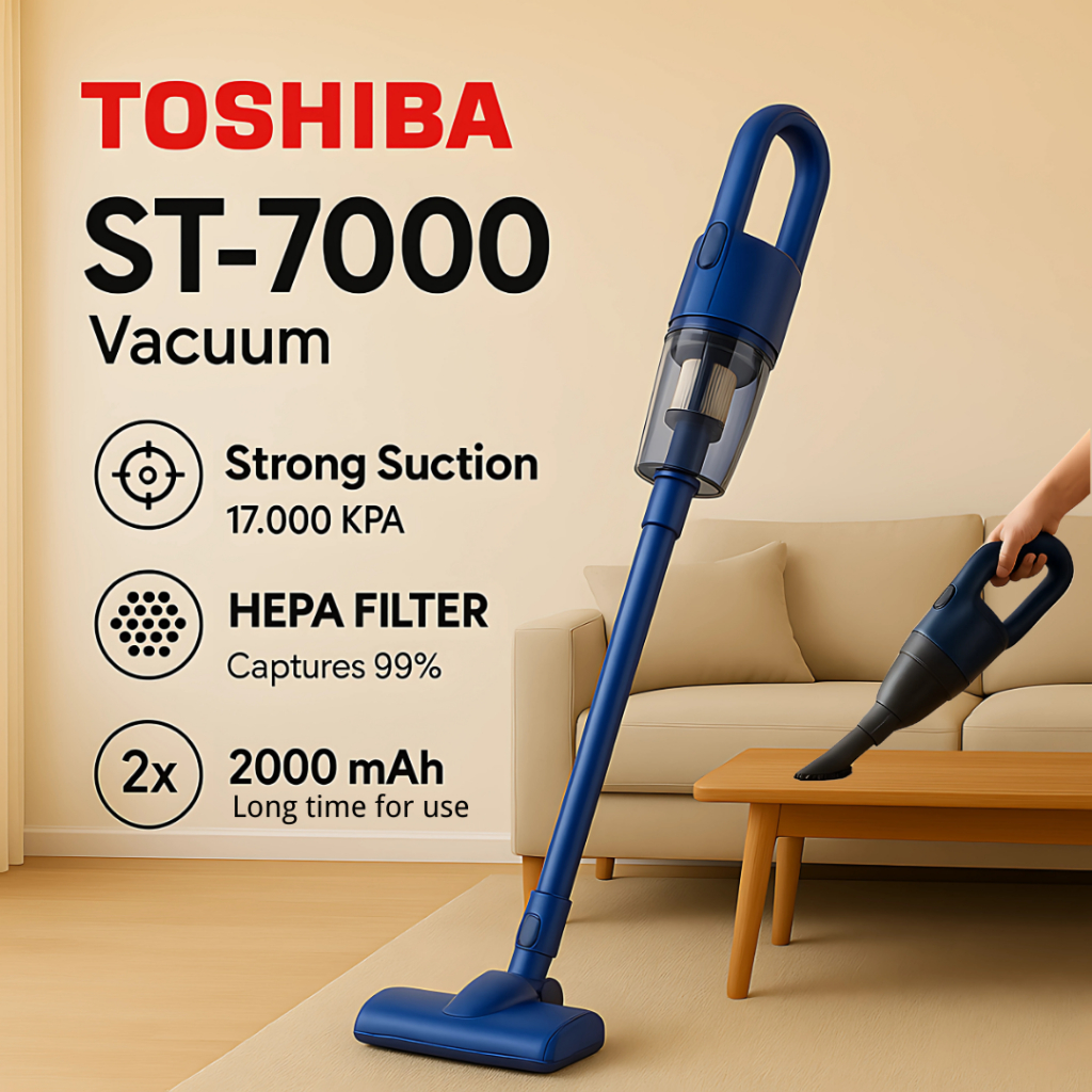 TOSHIBA ST7000 V-Tech เครื่องดูดฝุ่นไร้สาย ในรถ พกพาง่าย รับประกัน 5 ปี