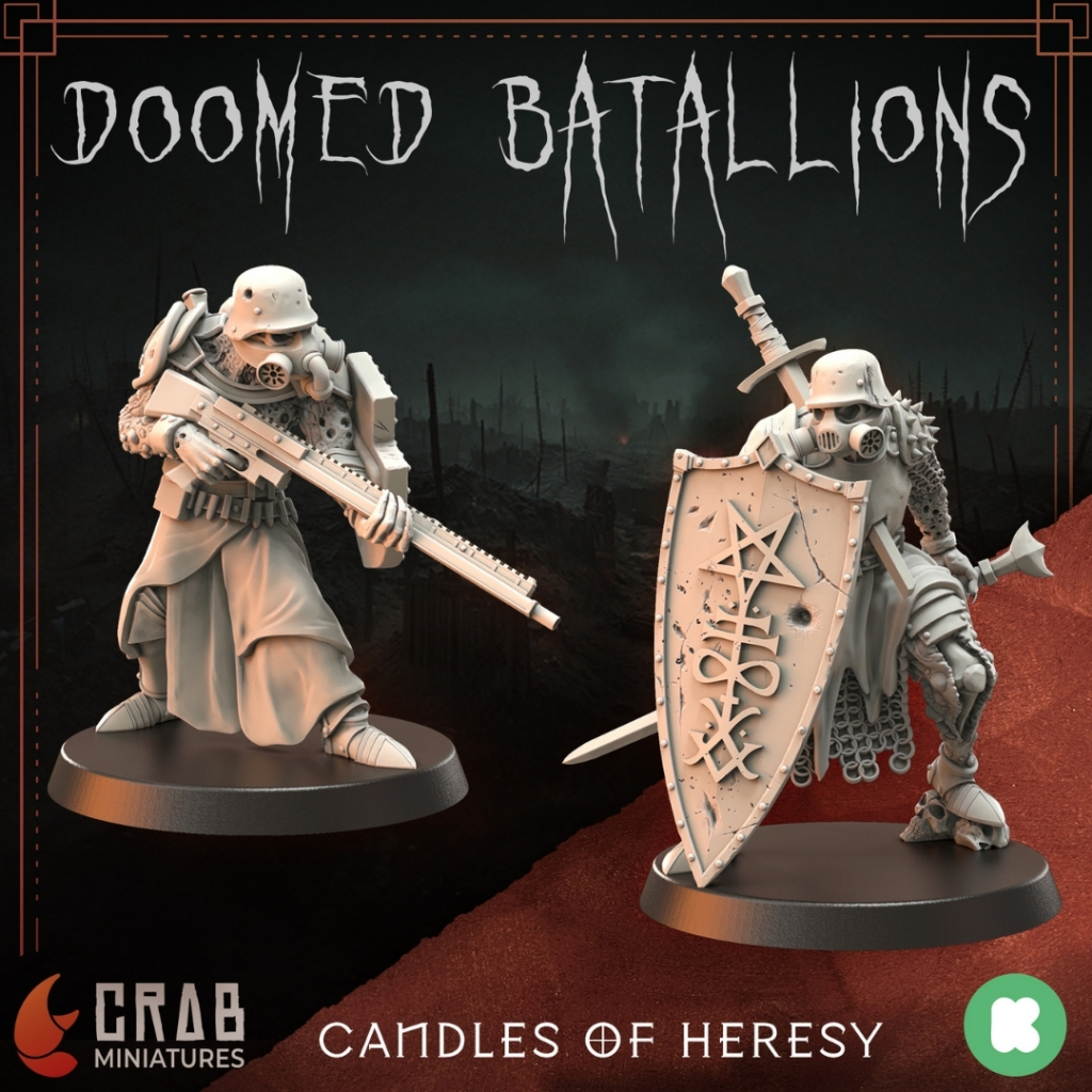 Wardens - Candles of Heresy - Humanoid Undead / 32mm scale 3D printed miniature CRB