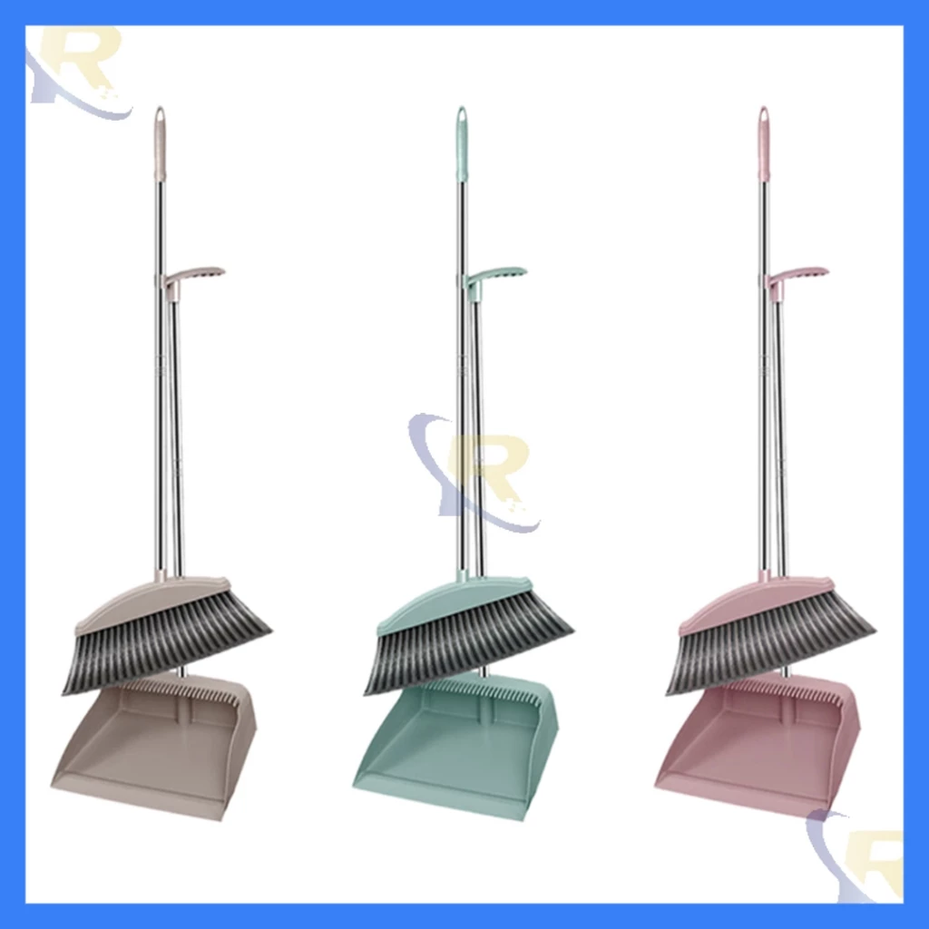 ชุดไม้กวาด ไม้กวาดพร้อมที่ตักผงหรือตักขยะ ที่โกยผงชุดที่โกยผงเอนกประสงค์ มี 3สี ให้คุณเลือก กวาดเข้าถึงทุกมุมของบ้าน