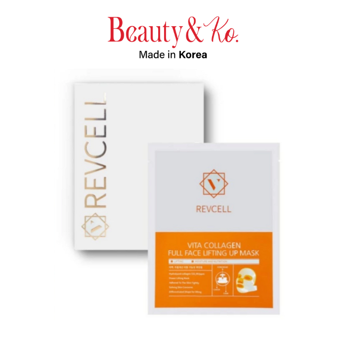 BeautyandKo REVCELL Vita Collagen Full Face Lifting Up Mask (5 แผ่น) มาส์กยกกระชับ มาสก์คอลลาเจน ยกกระชับผิวใส