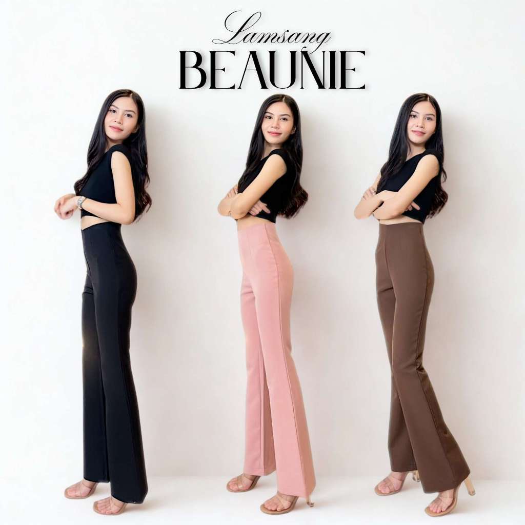 LAMSANG P07 Beaunie Pants กางเกงเอวสูงขาม้าเล็ก