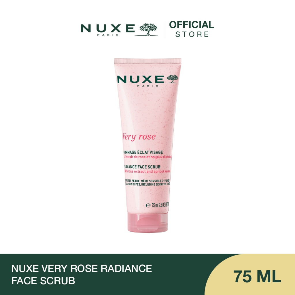 NUXE VERY ROSE RADIANCE FACE SCRUB 75 ML สครับผิวหน้า ช่วยผลัดเซลล์ผิว เนียนนุ่ม กระจ่างใส
