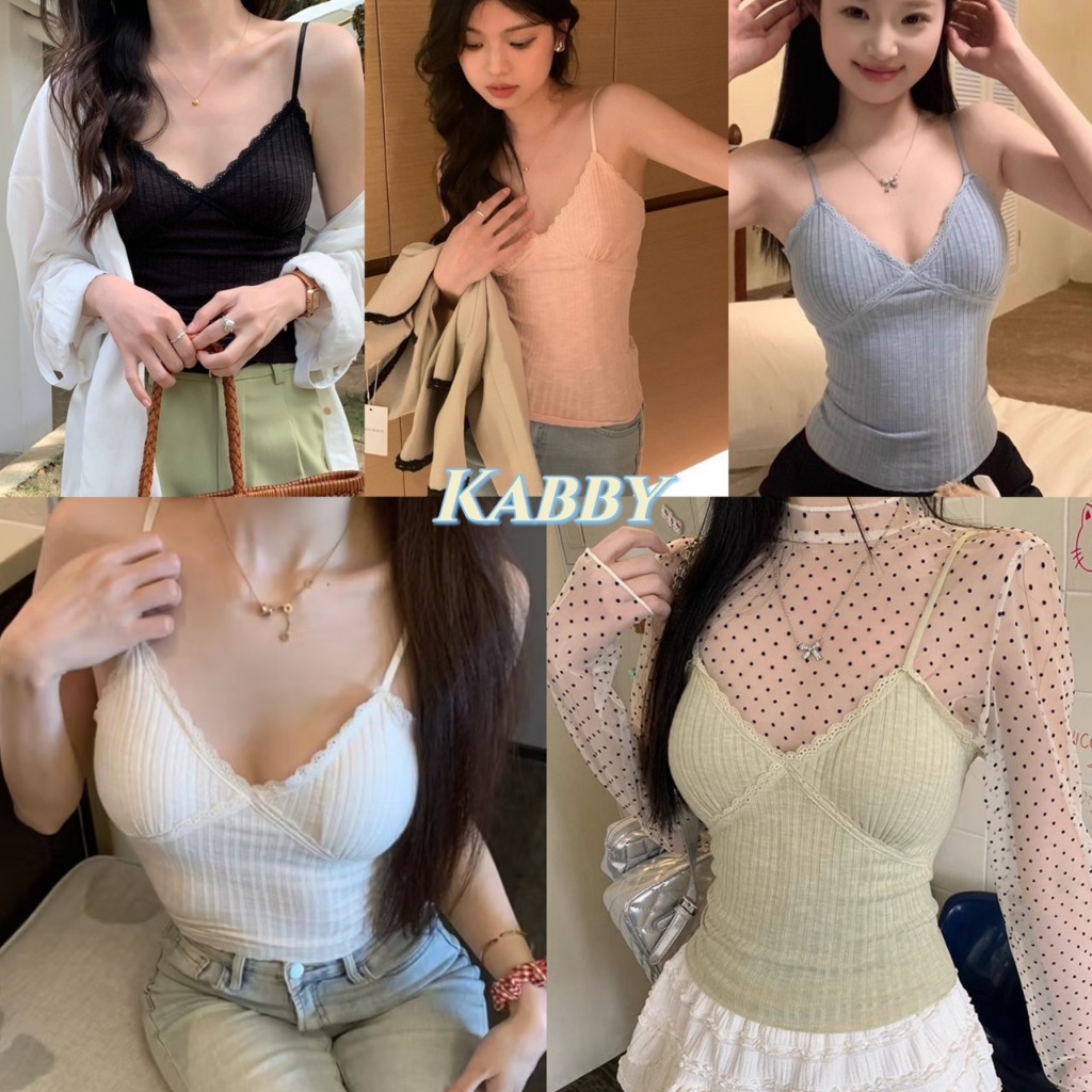 พร้อมส่งเสื้อสายเดี่ยว เนื้อผ้าใส่สบายทเก็บทรง สีพื้น น่ารัก มีฟองน้ำ