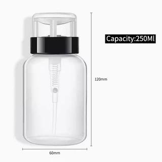 Nawoelite เครื่องมือ อะไหล่เล็บ แต่งเล็บ ขวดพลาสติกเปล่า 250ml สำหรับแอลกอฮอล์ น้ำยาล้างเล็บ อุปกรณ์แต่งเล็บมือ