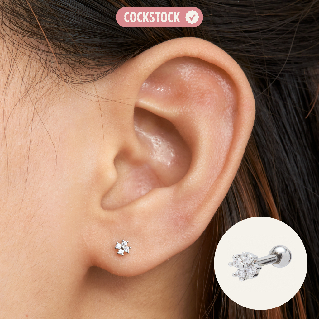 ต่างหูสี่กลีบเพชรขนาดเล็ก (ราคาต่อ 1 ชิ้น) MINI 4 WINGS DIAMOND EARRING (1PCS) COCKSTOCK