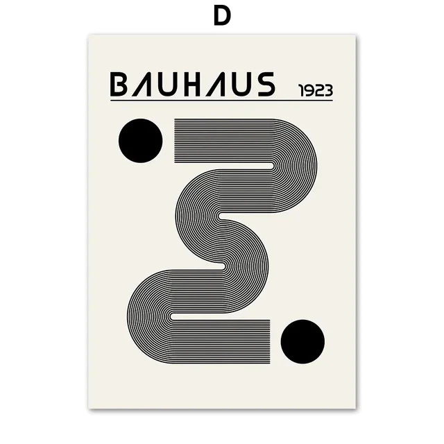 (พร้อมส่งจากไทย ภาพรวมกรอบ)Boho  Bauhaus Line เรขาคณิต Nordic สีดํา สําหรับตกแต่งผนัง - รูปที่ 5