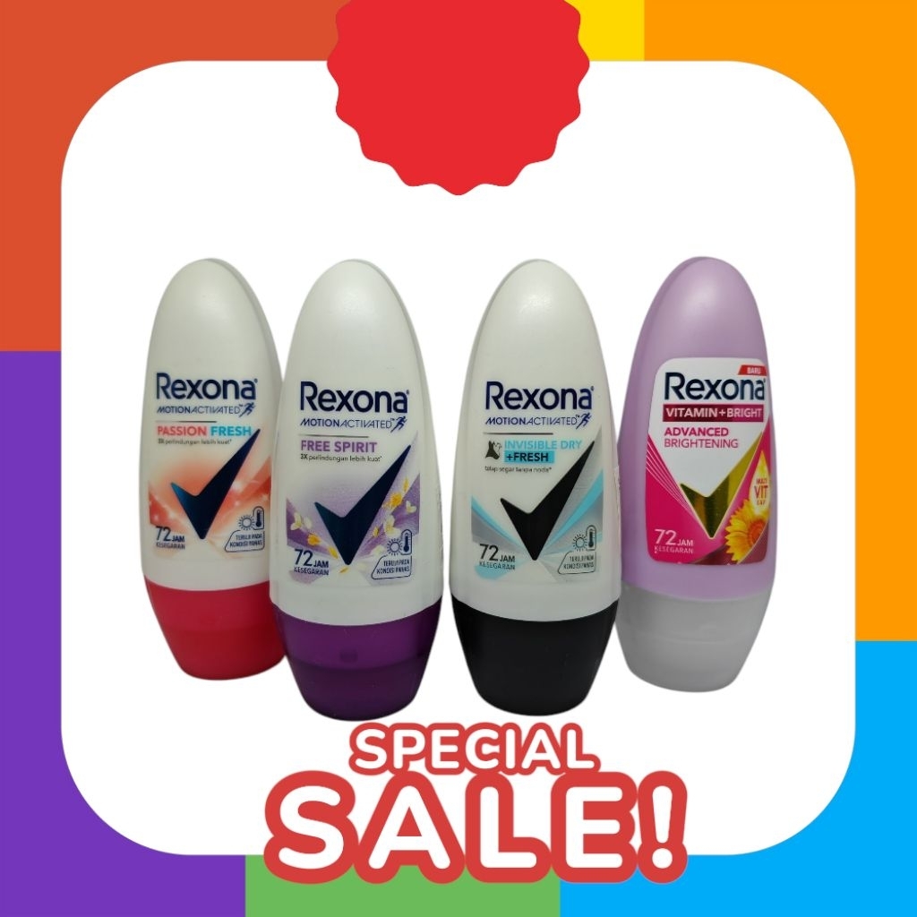 Rexona Roll On หลากหลายกลิ่น มีทั้งกลิ่นผู้ชายและผู้หญิง 45ml.