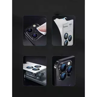 JC168 (012) CRSEVENฟิล์มกันรอยกล้อง ตัวป้องกันเลนส์แบบมีบล้อกช่วยติด สำหรับIphone 16E 16 15Pro 11/12/12MINI 14/14PLUS