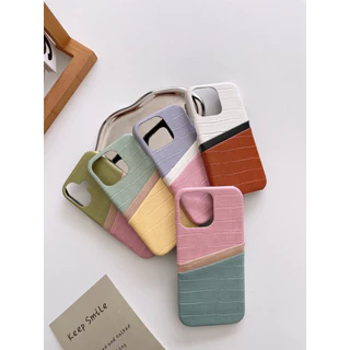 (มี16)พร้อมส่งในไทย⭐️ 5โทนสี PC072 เคสหนังใส่บัตร 2ชั้น สีทรีโทน เคสไอโฟน เคสใส่บัตร สำหรับ iPHONE i11-16Promax
