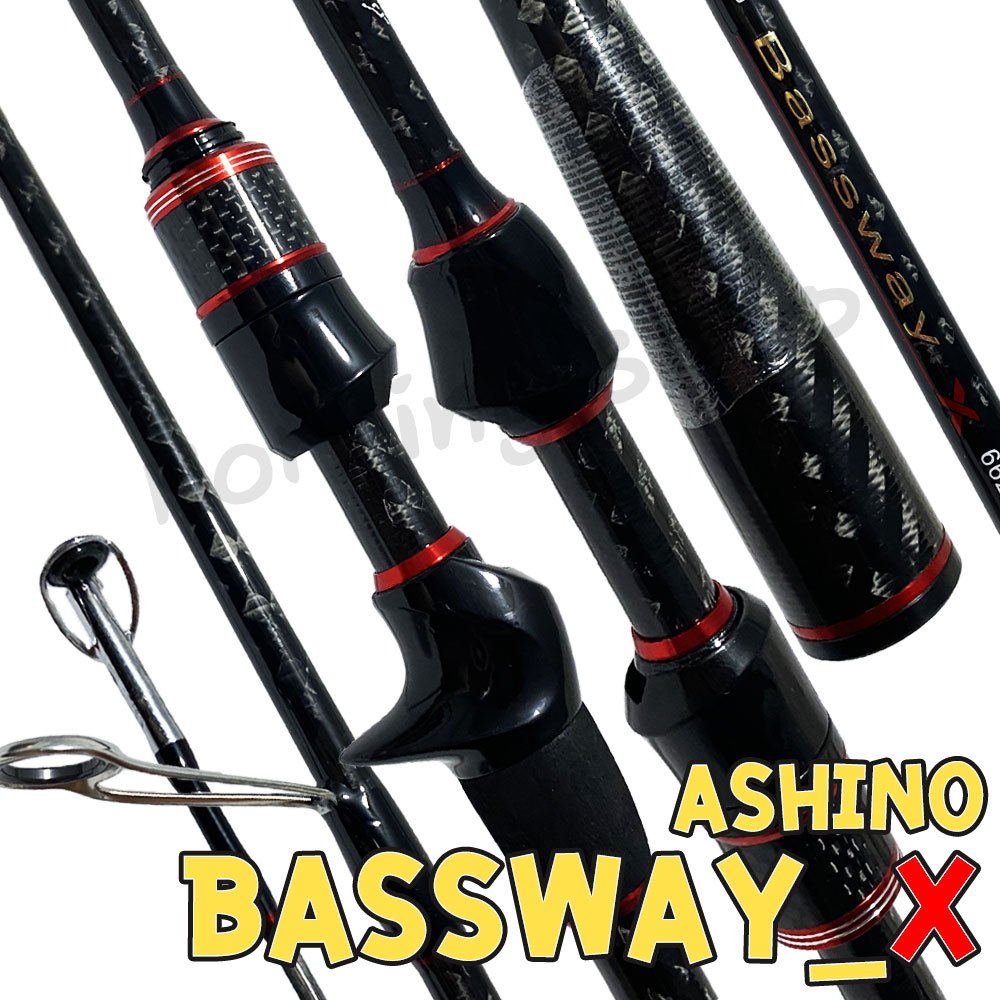 [ส่งฟรี] คันตีเหยื่อปลอม กราไฟท์ Ashino Bassway ลาย X-Cross ปลายโซลิค [ รุ่นใหม่ 2025 ]