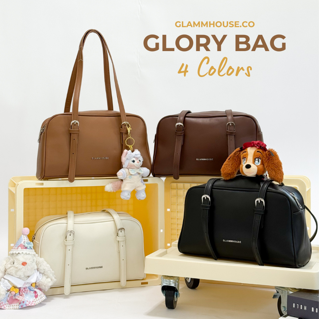 Glammhouse - Glory bag  มาพร้อมพวงกุญแจไข่มุกน่ารักๆ กระเป๋าสะพายไหล่ทรงสวยมากอินเทรนสุดๆ ใช้งานได้ Everyday look