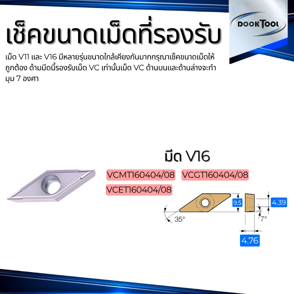 ด้ามมีดคว้าน SVUCR ใช้เม็ด (V16 1 ด้าน VCGT VCMT) ราคา ถูกที่สุด ดีลบีเคเค แกลเลอรีภาพที่ 2