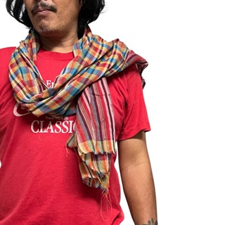 ผ้าพันคอชาย ผ้าขาวม้าคาดเอว ขนาด 62x170 ซม.บ้านไร่ ราชบุรี