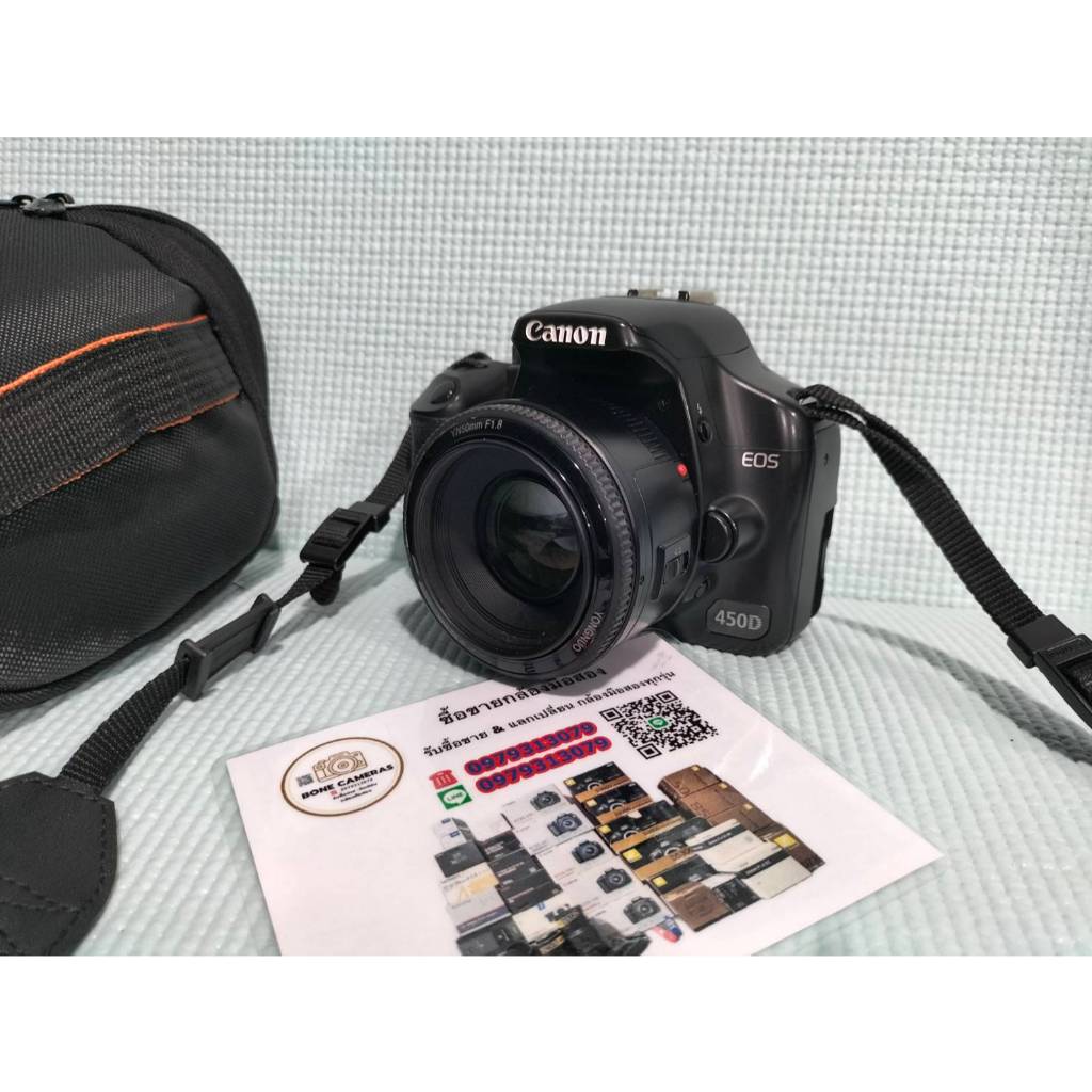 กล้องถูกพร้อมเลนส์หน้าชัดหลังเบลอ canon 450d