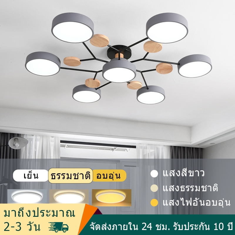 โคมไฟเพดาน LED สไตล์โมเดิร์นนอร์ดิก สีมาการอง สไตล์เรขาคณิต เหมาะสำหรับห้องนอน ห้องนั่งเล่น และห้องรับประทานอาหาร
