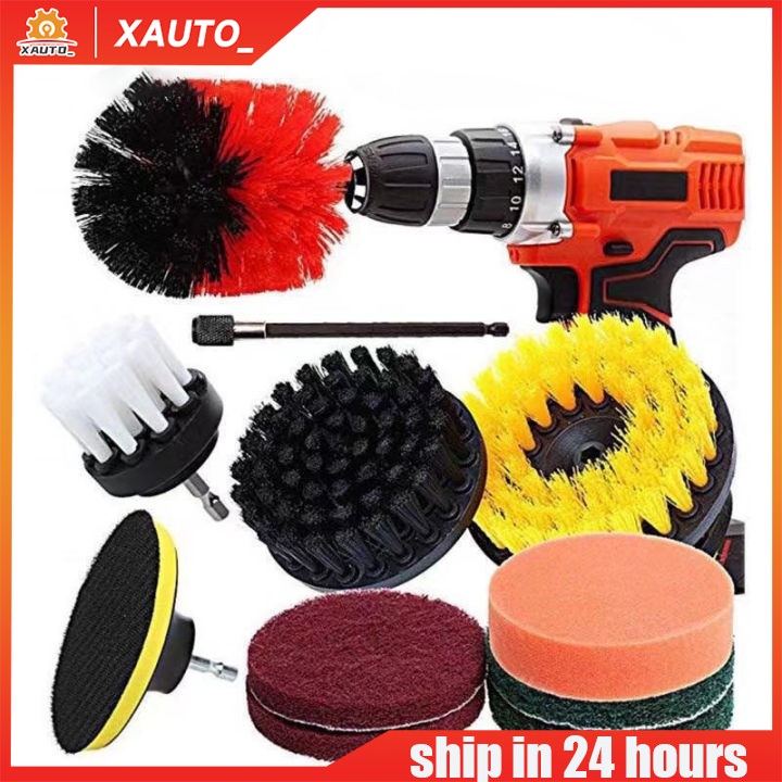 4/11Pcs เจาะ แปรงทำความสะอาด ชุด Power Scrubber ห้องอาบน้ำ แปรงทำความสะอาดอ่างอาบน้ำ  สำหรับทำความสะอาด