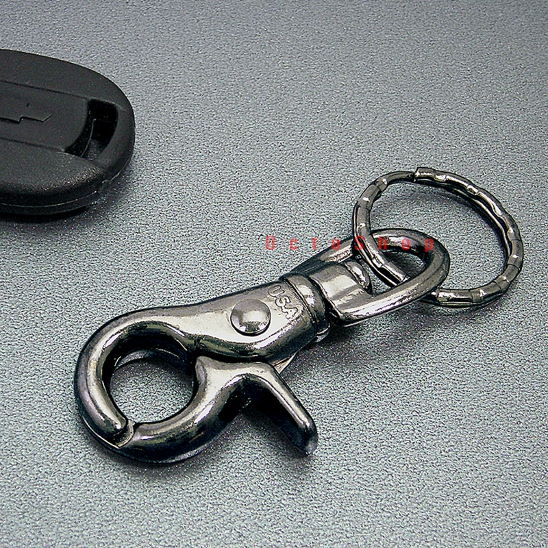 พวงกุญแจ กุญแจรถยนต์ มอเตอร์ไซค์ บ้าน กระเป๋า กางเกงยีนส์ TRIGGER SNAP RING KEY สีดําเมทัล (B#66)