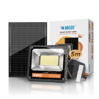 MODI ไฟสปอตไลท์โซล่าเซลล์ 50W80W120W200W300W400W เปิดได้ 3 แสง IP65 พลังงานแสงอาทิตย์ รีโมทคอนโทรล