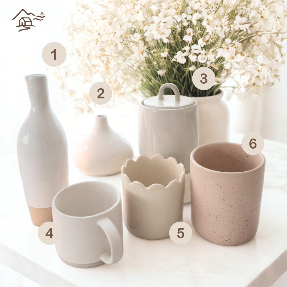 ของแต่งบ้านมินิมอล สีพาสเทลอบอุ่น | แจกัน แก้ว โถ กระถาง ครบจบในเซ็ตเดียว