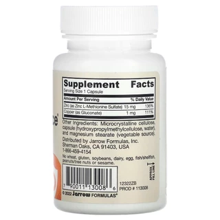 Jarrow Formulas Zinc Balance 15 mg - 100 Servings Veggie Caps