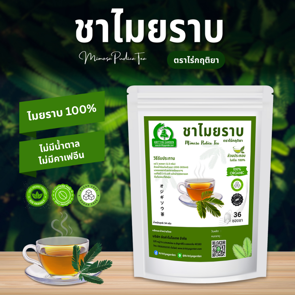 ชาไมยราบ ตราไร่กฤติยา (Mimosa Pudica Tea)