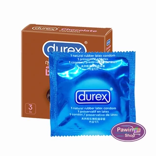 Durex Chocolate ถุงยางอนามัย ดูเร็กซ์ ช็อกโกแลต ผิวแบบปุ่ม ขนาด 53 มม. บรรจุ 3,12 ชิ้น [1 กล่อง] JJ 6XXX ถุงยาง Condom 3
