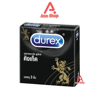Durex Kingtex ถุงยางอนามัย ดูเร็กซ์ คิงเท็ค ขนาด 49 มม. บรรจุ 3 ชิ้น [12 กล่อง] JJ 6202 ถุงยาง Condom 3's 12 box ผิวเรีย