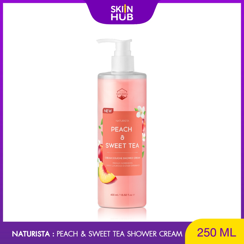 Naturista Peach & Sweet Tea Shower Cream ครีมอาบน้ำกลิ่นพีชหอมสดใส ผิวนุ่ม ชุ่มชื้นน่าสัมผัส 400ml