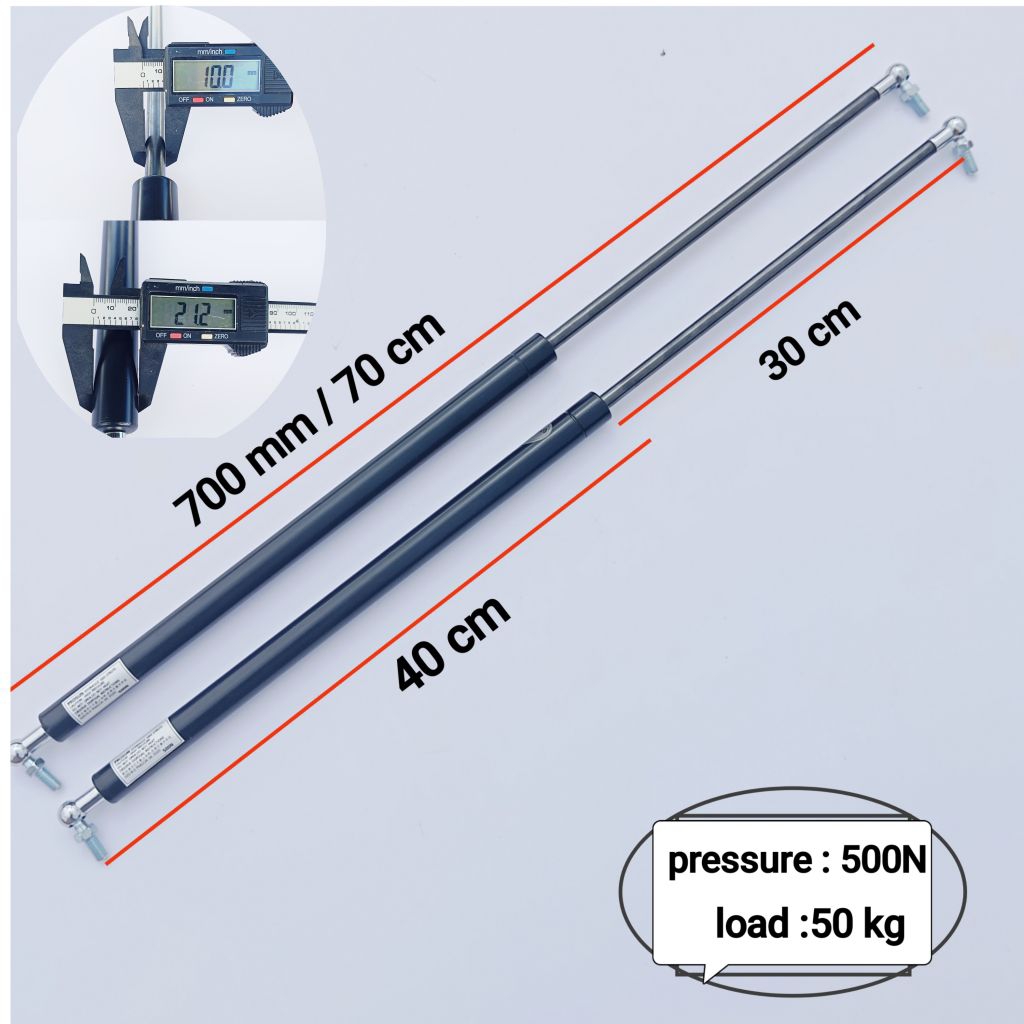 โช๊คอัพ Hydraulics สำหรับงานหน้าต่าง/ขนาดแรงดันรับโหลด 500N/50kg [ แรงดันรับโหลดต่อข้าง ] size 70 cm