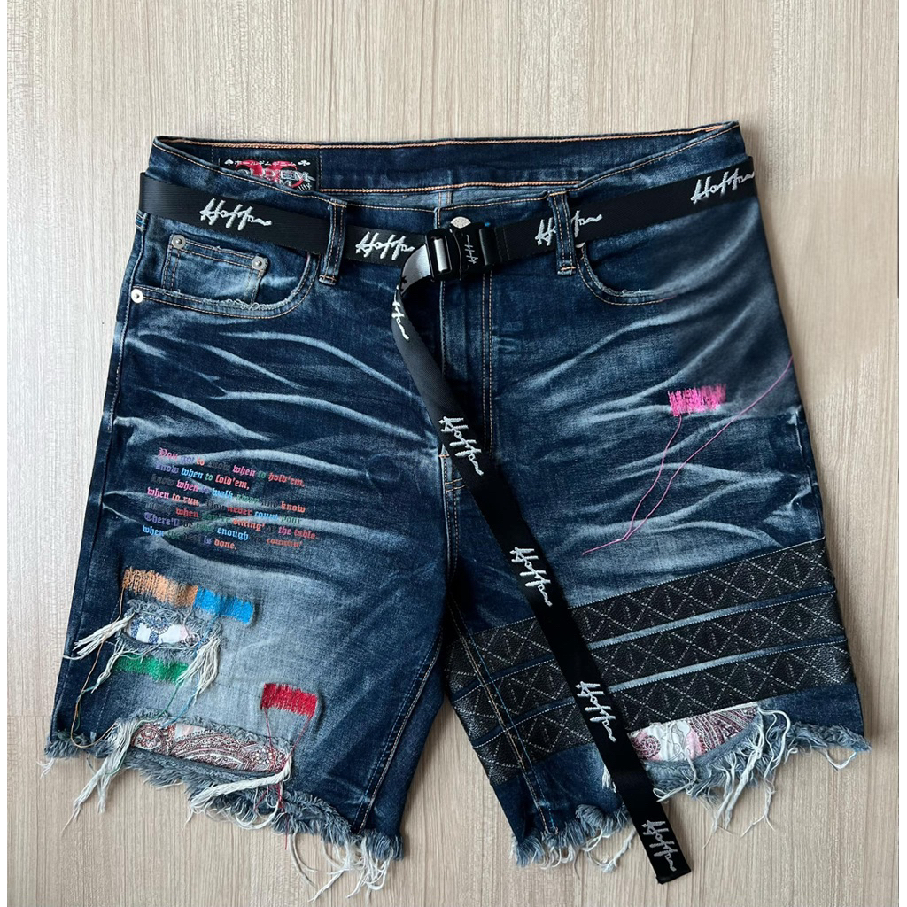 Hold’em H8 Casino monogram destroyed denim shorts